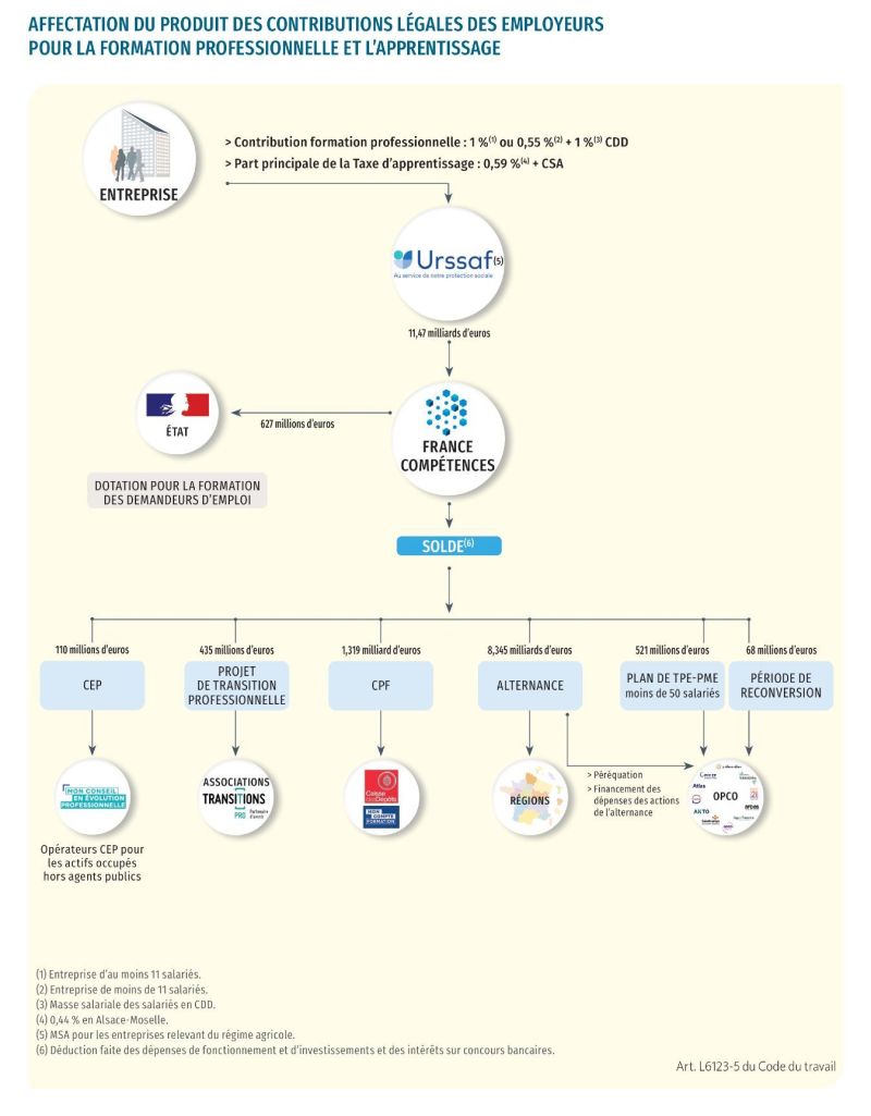 Montants prévisionnels des dotations relatives à la formation et à l'apprentissage